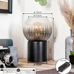 Koyoto Boule lumineuse, Lampe de bureau, Lampe à poser Clair, Fumé, 1 lumière