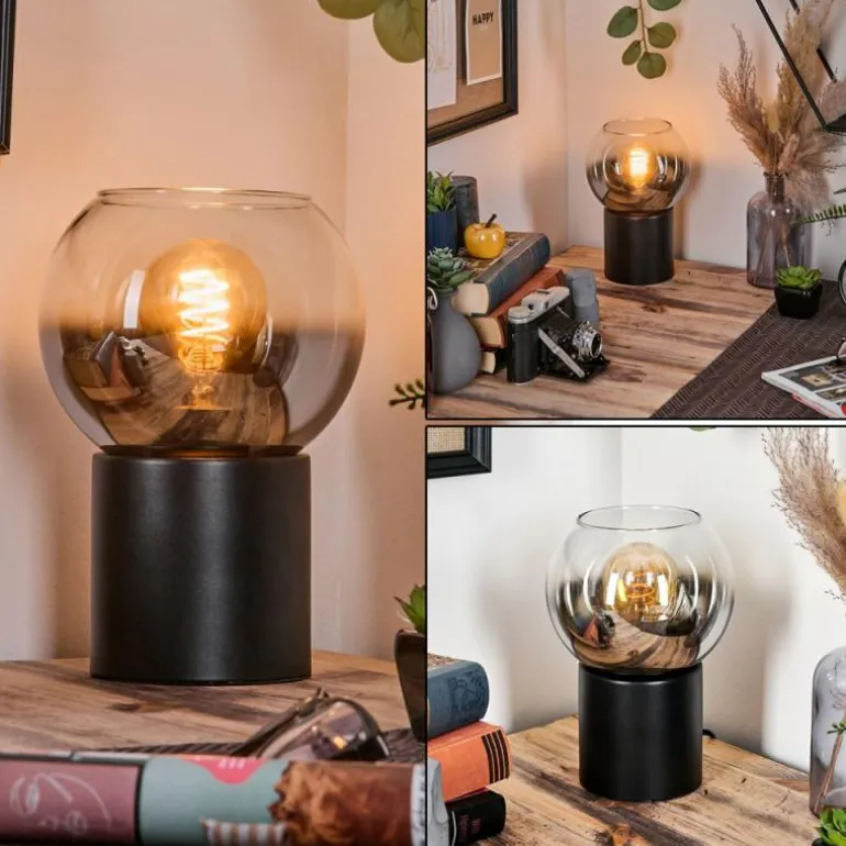 Koyoto Boule lumineuse, Lampe de bureau, Lampe à poser Chrome, Clair, Fumé, 1 lumière