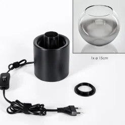 Koyoto Boule lumineuse, Lampe de bureau, Lampe à poser Chrome, Clair, Fumé, 1 lumière