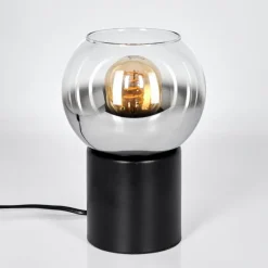 Koyoto Boule lumineuse, Lampe de bureau, Lampe à poser Chrome, Clair, Fumé, 1 lumière