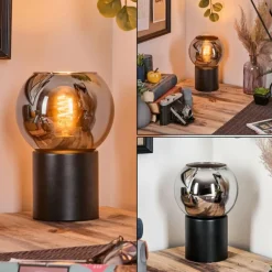 Koyoto Boule lumineuse, Lampe de bureau, Lampe à poser Chrome, Fumé, 1 lumière