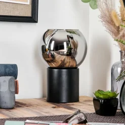Koyoto Boule lumineuse, Lampe de bureau, Lampe à poser Chrome, Fumé, 1 lumière