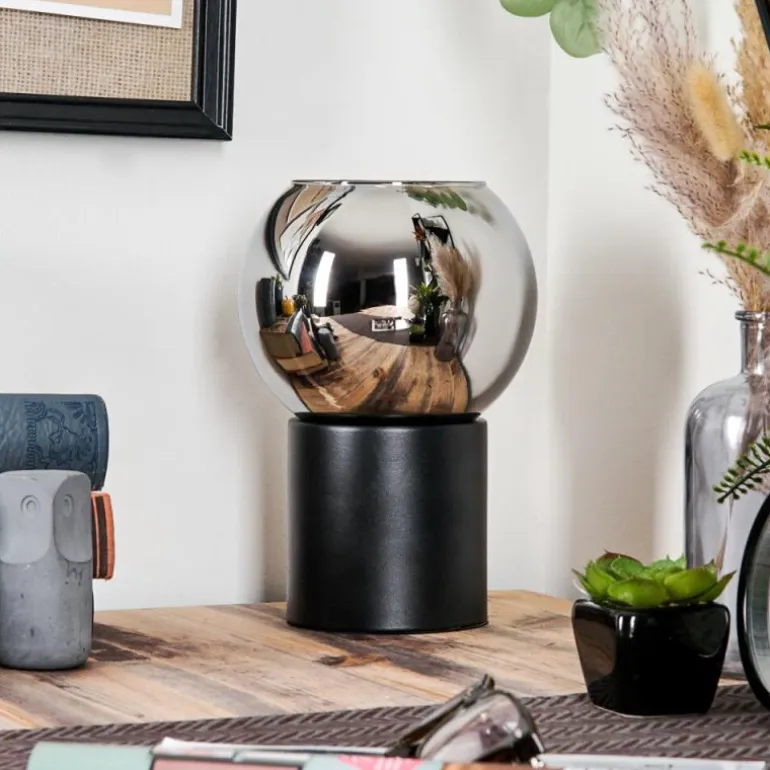 Koyoto Boule lumineuse, Lampe de bureau, Lampe à poser Chrome, Fumé, 1 lumière