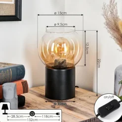 Koyoto Boule lumineuse, Lampe de bureau, Lampe à poser Ambre, Clair, 1 lumière