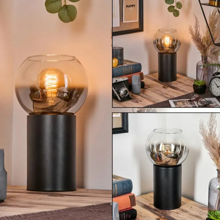 Koyoto Boule lumineuse, Lampe de bureau, Lampe à poser Chrome, Clair, Fumé, 1 lumière