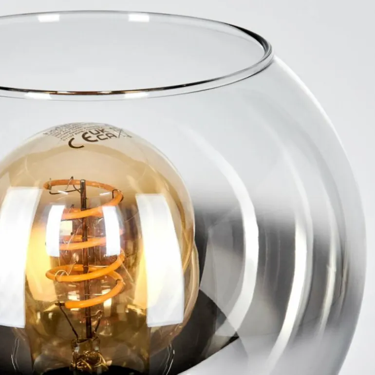 Koyoto Boule lumineuse, Lampe de bureau, Lampe à poser Chrome, Clair, Fumé, 1 lumière