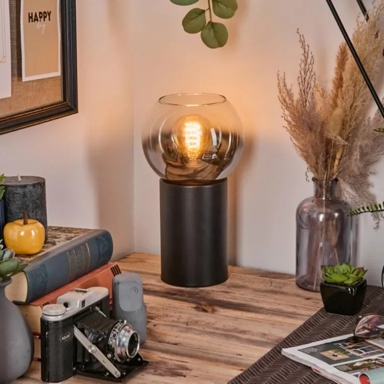 Koyoto Boule lumineuse, Lampe de bureau, Lampe à poser Chrome, Clair, Fumé, 1 lumière
