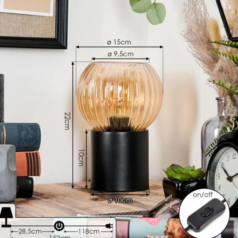 Koyoto Boule lumineuse, Lampe de bureau, Lampe à poser Ambre, 1 lumière