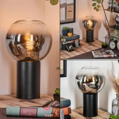 Koyoto Boule lumineuse, Lampe de bureau, Lampe à poser Chrome, Clair, Fumé, 1 lumière