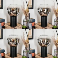 Koyoto Boule lumineuse, Lampe de bureau, Lampe à poser Chrome, Clair, Fumé, 1 lumière
