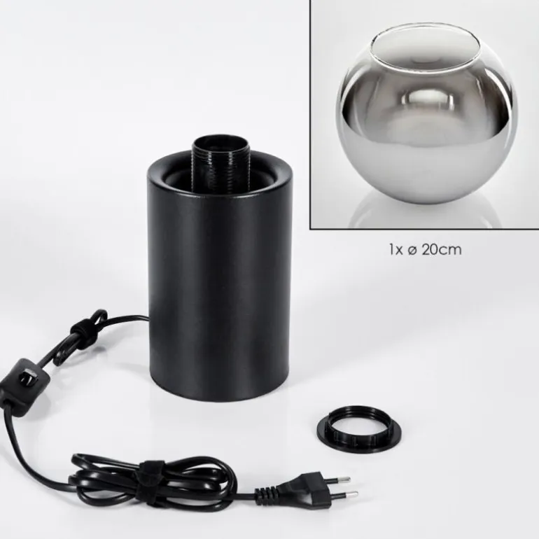 Koyoto Boule lumineuse, Lampe de bureau, Lampe à poser Chrome, Clair, Fumé, 1 lumière