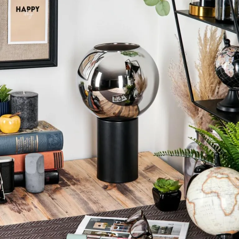 Koyoto Boule lumineuse, Lampe de bureau, Lampe à poser Chrome, Fumé, 1 lumière