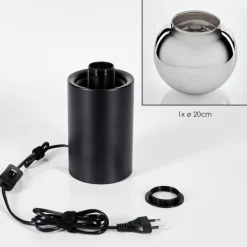 Koyoto Boule lumineuse, Lampe de bureau, Lampe à poser Chrome, Fumé, 1 lumière