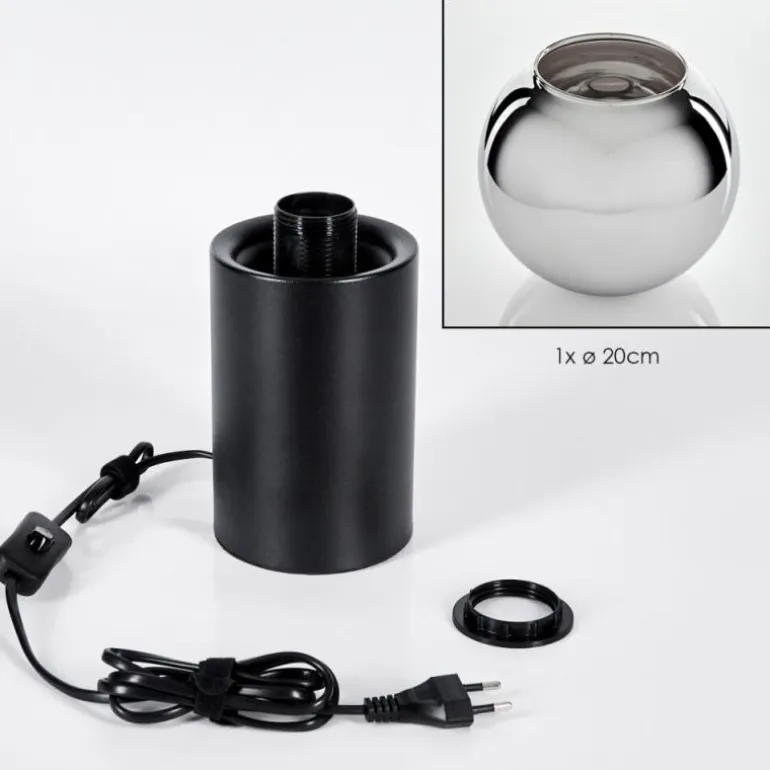 Koyoto Boule lumineuse, Lampe de bureau, Lampe à poser Chrome, Fumé, 1 lumière
