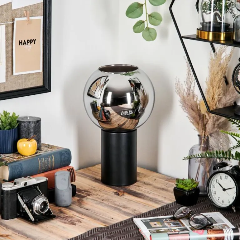 Koyoto Boule lumineuse, Lampe de bureau, Lampe à poser Chrome, Fumé, 1 lumière