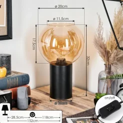Koyoto Boule lumineuse, Lampe de bureau, Lampe à poser Ambre, 1 lumière