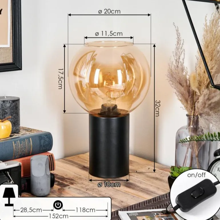 Koyoto Boule lumineuse, Lampe de bureau, Lampe à poser Ambre, 1 lumière