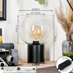 Koyoto Boule lumineuse, Lampe de bureau, Lampe à poser 20 cm Clair, 1 lumière