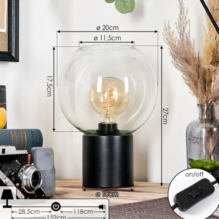 Koyoto Boule lumineuse, Lampe de bureau, Lampe à poser 20 cm Clair, 1 lumière