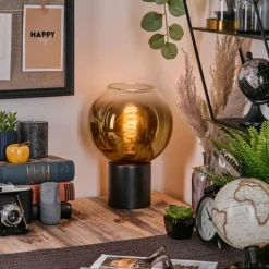 Koyoto Boule lumineuse, Lampe de bureau, Lampe à poser 20 cm Or, Clair, 1 lumière