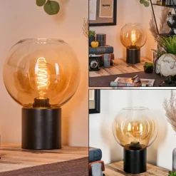 Koyoto Boule lumineuse, Lampe de bureau, Lampe à poser 20 cm Ambre, Clair, 1 lumière