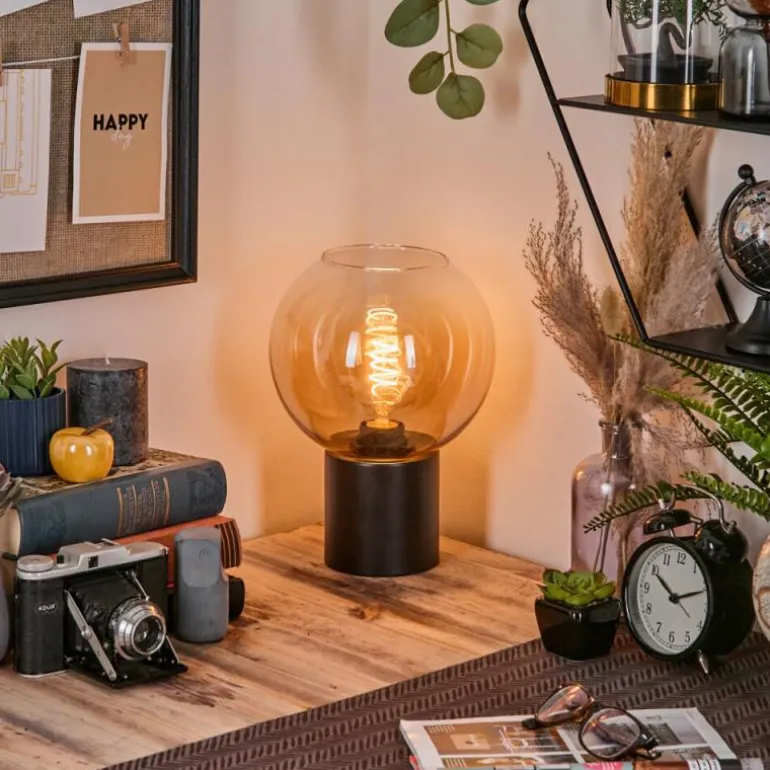 Koyoto Boule lumineuse, Lampe de bureau, Lampe à poser 20 cm Ambre, Clair, 1 lumière