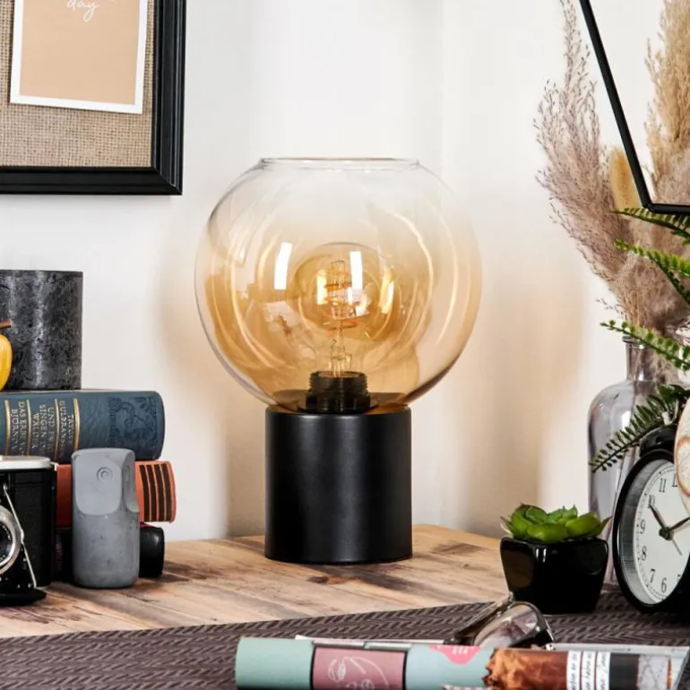 Koyoto Boule lumineuse, Lampe de bureau, Lampe à poser 20 cm Ambre, Clair, 1 lumière