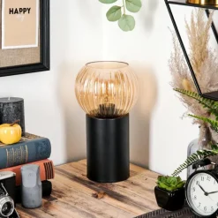 Koyoto Boule lumineuse, Lampe de bureau, Lampe à poser Ambre, 1 lumière