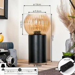 Koyoto Boule lumineuse, Lampe de bureau, Lampe à poser Ambre, 1 lumière
