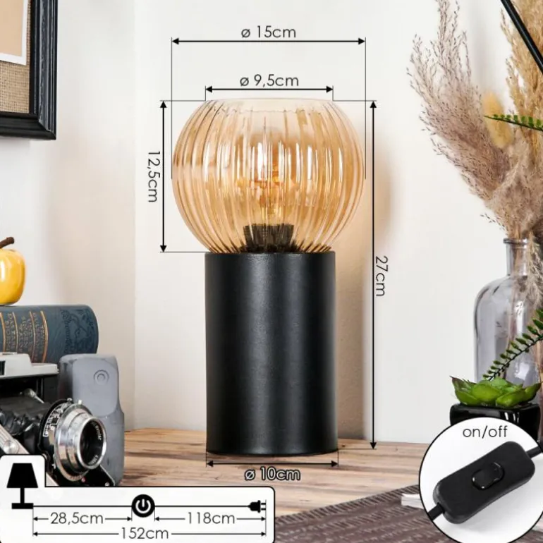 Koyoto Boule lumineuse, Lampe de bureau, Lampe à poser Ambre, 1 lumière