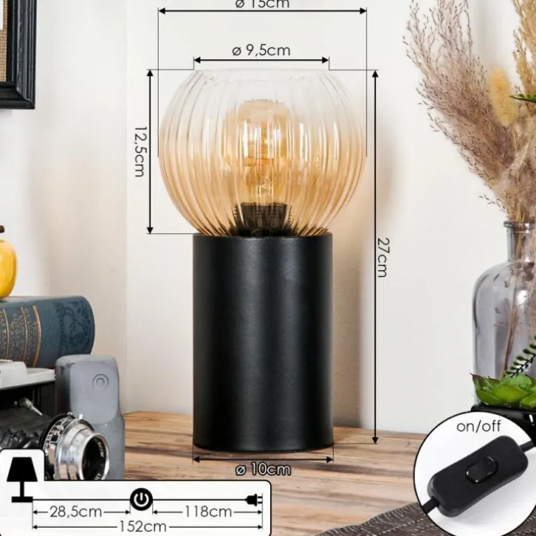 Koyoto Boule lumineuse, Lampe de bureau, Lampe à poser Ambre, Clair, 1 lumière