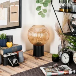 Koyoto Boule lumineuse, Lampe de bureau, Lampe à poser Ambre, 1 lumière
