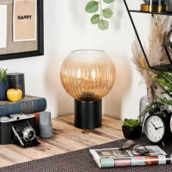 Koyoto Boule lumineuse, Lampe de bureau, Lampe à poser Ambre, Clair, 1 lumière
