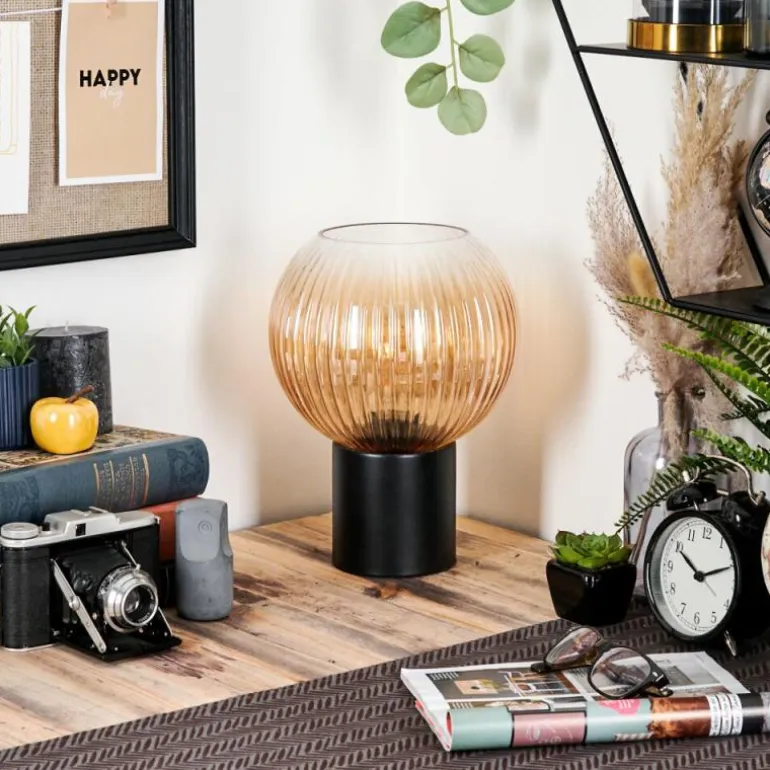 Koyoto Boule lumineuse, Lampe de bureau, Lampe à poser Ambre, Clair, 1 lumière