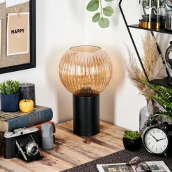 Koyoto Boule lumineuse, Lampe de bureau, Lampe à poser 11 cm Ambre, 1 lumière
