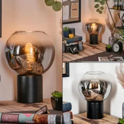 Koyoto Boule lumineuse, Lampe de bureau, Lampe à poser Chrome, Clair, Fumé, 1 lumière