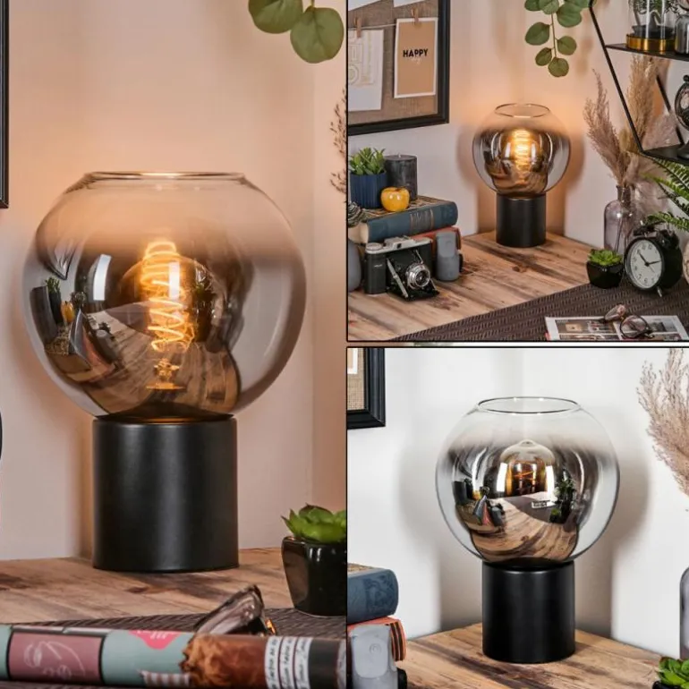 Koyoto Boule lumineuse, Lampe de bureau, Lampe à poser Chrome, Clair, Fumé, 1 lumière
