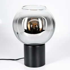 Koyoto Boule lumineuse, Lampe de bureau, Lampe à poser Chrome, Clair, Fumé, 1 lumière