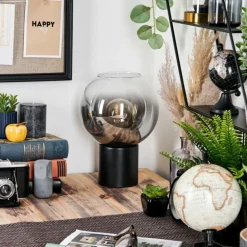 Koyoto Boule lumineuse, Lampe de bureau, Lampe à poser Clair, Fumé, 1 lumière