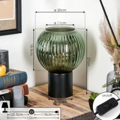 Koyoto Boule lumineuse, Lampe de bureau, Lampe à poser Vert, 1 lumière