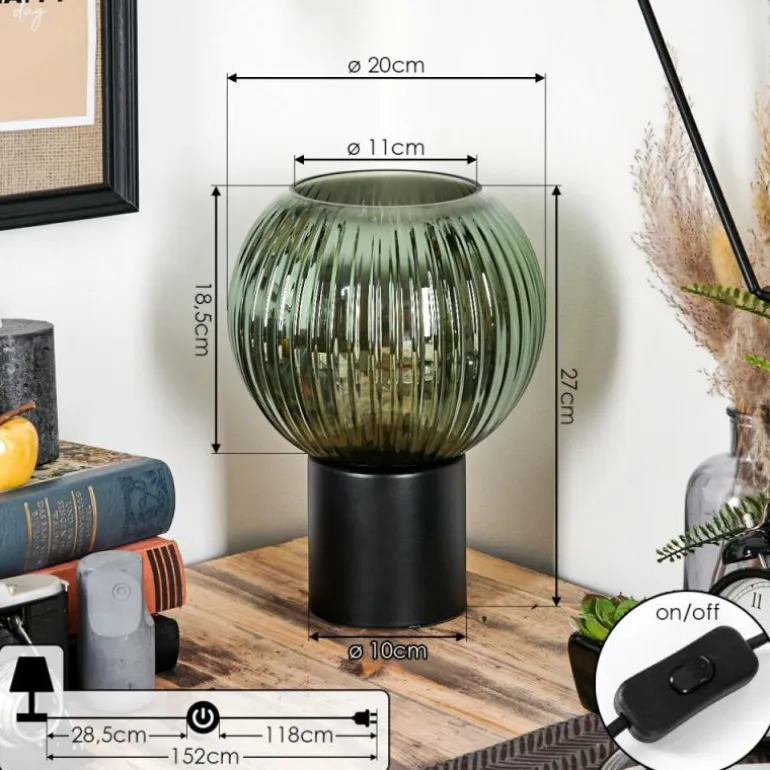 Koyoto Boule lumineuse, Lampe de bureau, Lampe à poser Vert, 1 lumière