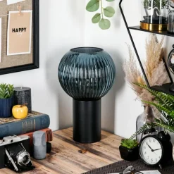 Koyoto Boule lumineuse, Lampe de bureau, Lampe à poser 20 cm Bleu, 1 lumière