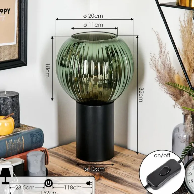 Koyoto Boule lumineuse, Lampe de bureau, Lampe à poser 20 cm Vert, 1 lumière
