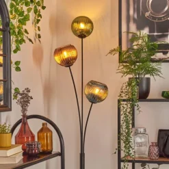 Koyoto Boule lumineuse, Lampadaire Bleu, Vert, Cuivré, 3 lumières