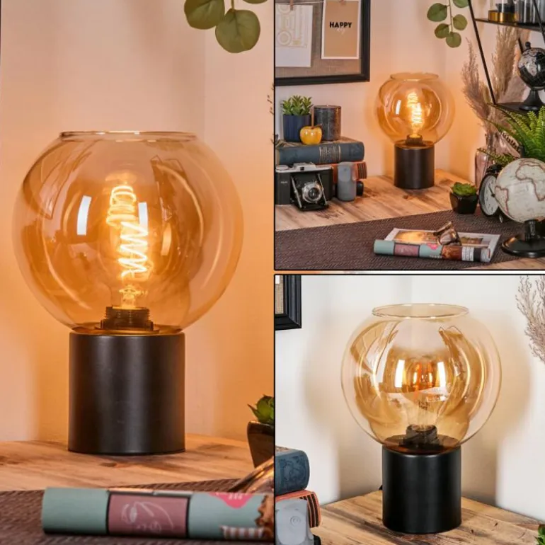 Koyoto Boule lumineuse, Lampe de bureau, Lampe à poser 20 cm Ambre, 1 lumière