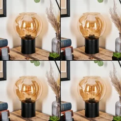 Koyoto Boule lumineuse, Lampe de bureau, Lampe à poser 20 cm Ambre, 1 lumière