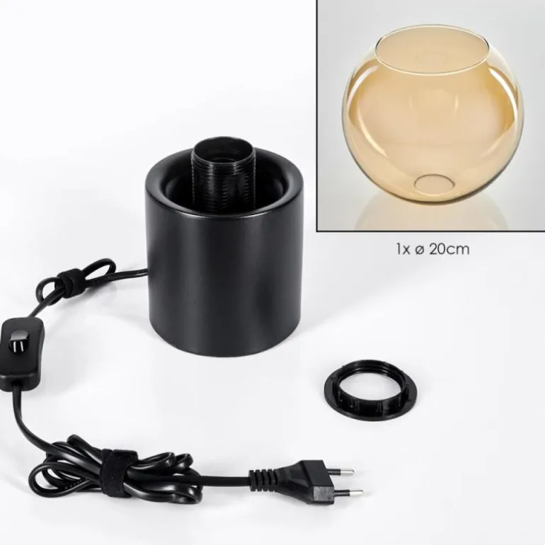 Koyoto Boule lumineuse, Lampe de bureau, Lampe à poser 20 cm Ambre, 1 lumière