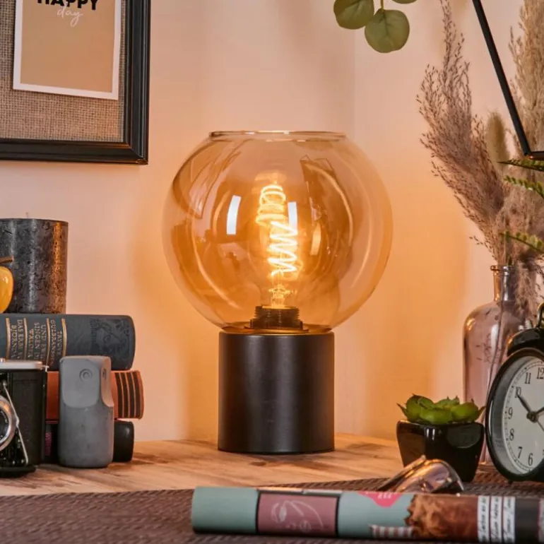 Koyoto Boule lumineuse, Lampe de bureau, Lampe à poser 20 cm Ambre, 1 lumière