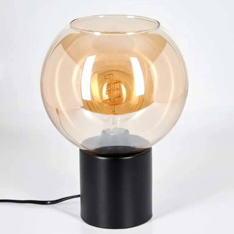 Koyoto Boule lumineuse, Lampe de bureau, Lampe à poser 20 cm Ambre, 1 lumière