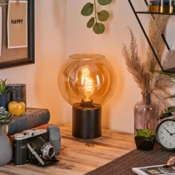 Koyoto Boule lumineuse, Lampe de bureau, Lampe à poser 20 cm Ambre, 1 lumière